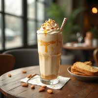 Indulgent Biscoff frappe with caramelized cookie flavor - sweet iced coffee treat at Coffee Koffein