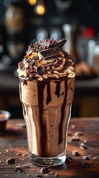 Decadent brownie chocolate shake with brownie pieces - ultimate chocolate indulgence at Coffee Koffein