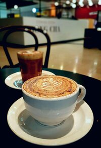 Rich hot chocolate brownie drink with decadent chocolate flavors - indulgent beverage at Coffee Koffein